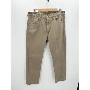 Levi's Men Khaki Tan 505 Straight Leg Denim Jeans Cotton Stretch  Size 36x30